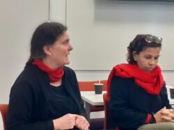 PI Anne Luke and theatre director Yamisleidis Reyes Beltrán presenting at the University of Leeds School of Education’s Latin America event